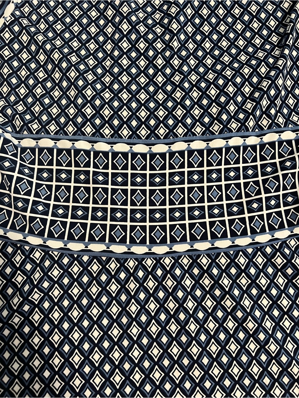 Max Studio Navy and White Geometric Print Dress - Picture 4 of 5